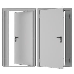 Дверь DoorHan/1850/2050/Техническая/двухств./глухая/глад./глад./RAL7035/лев./угл. рама, DTG/1850/2050/7035/L/N
